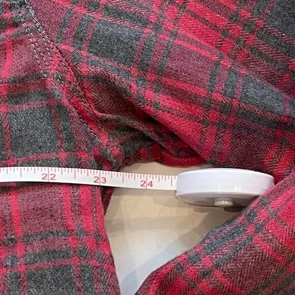 NWT Jachs NY Red Recycled Flannel Shirt Jacket/Shacket, Sherpa/Fleece Plaid XL - Picture 15 of 16